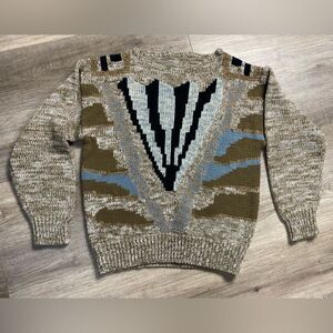 VINTAGE Knit Sweater Metallic Iridescent Tinsel